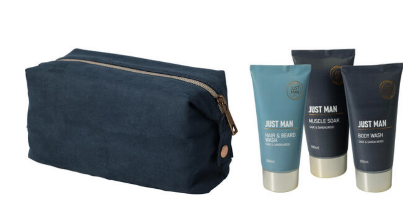 SET DE DUCHA PARA HOMBRE CON NECESER 3 PIEZAS