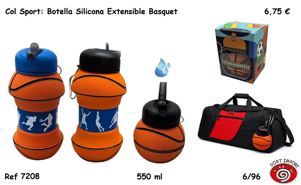 BOTELLA SILICONA EXTENSIBLE BASQUET