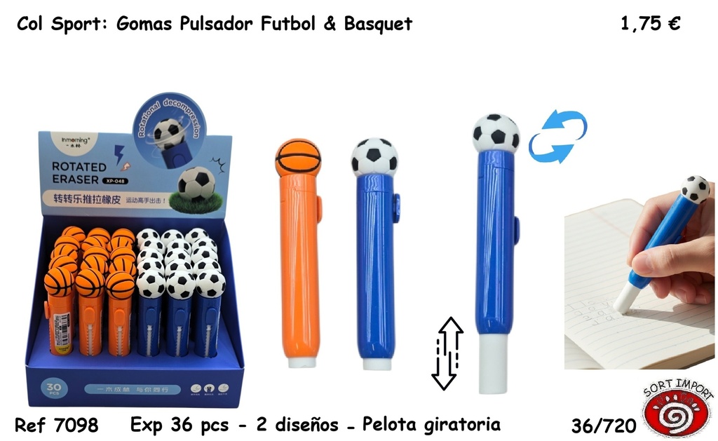 GOMAS PULSADOR DEPORTES