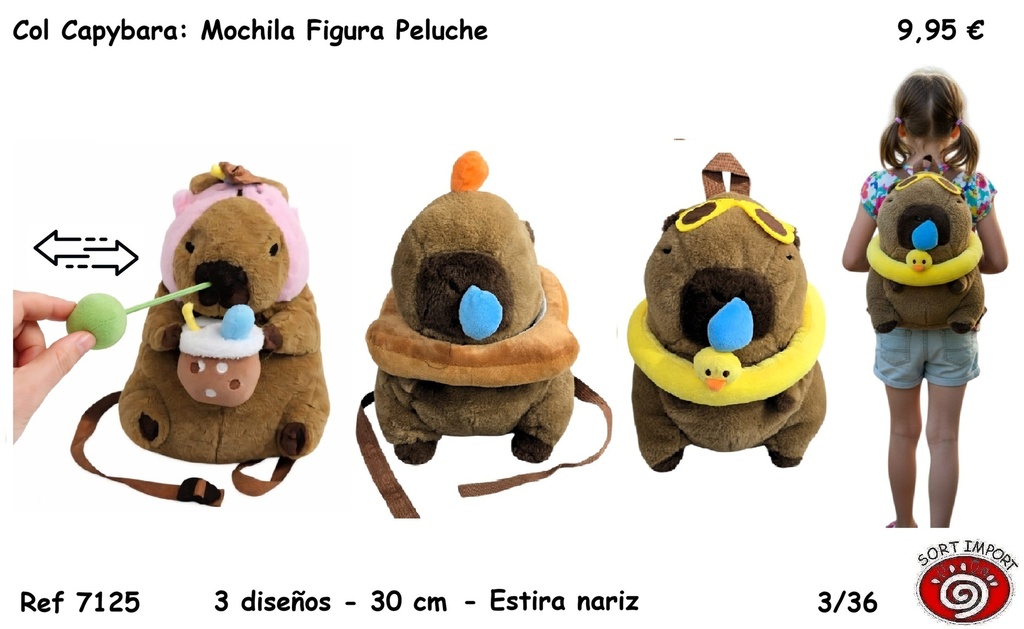 COL CAPYBARA: MOCHILA FIGURA PELUCHE
