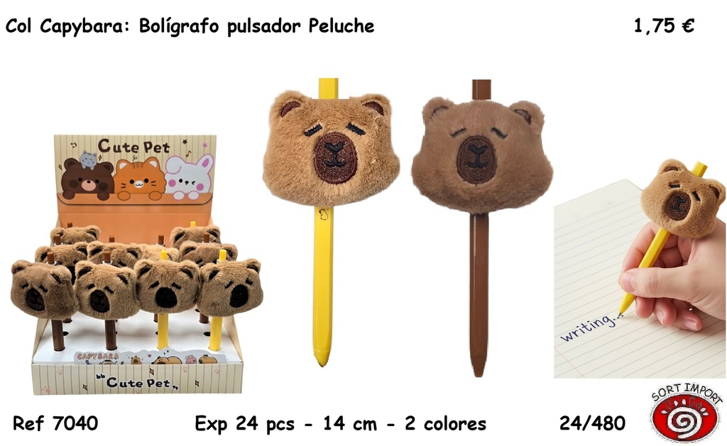 COL CAPYBARA: BOLIGRAFO PELUCHE