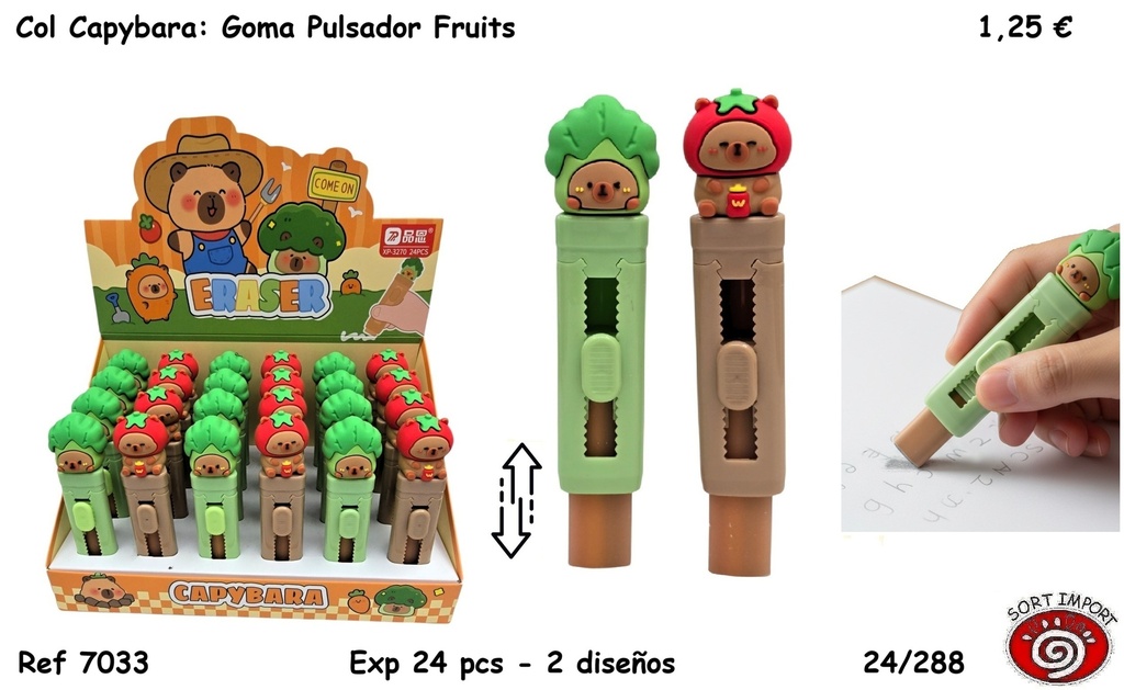 COL CAPYBARA: GOMA FRUITS PULSADOR