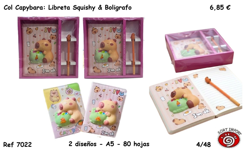 COL CAPYBARA: LIBRETA SQUISHY&BOLIGRAFO