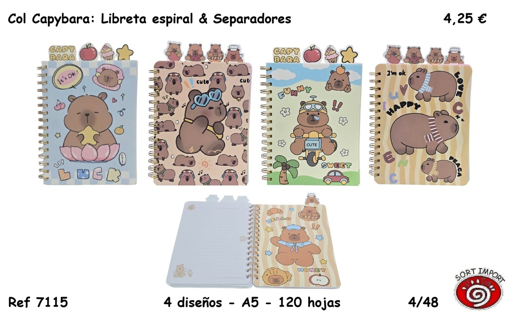 COL CAPYBARA: LIBRETA SEPARADORES