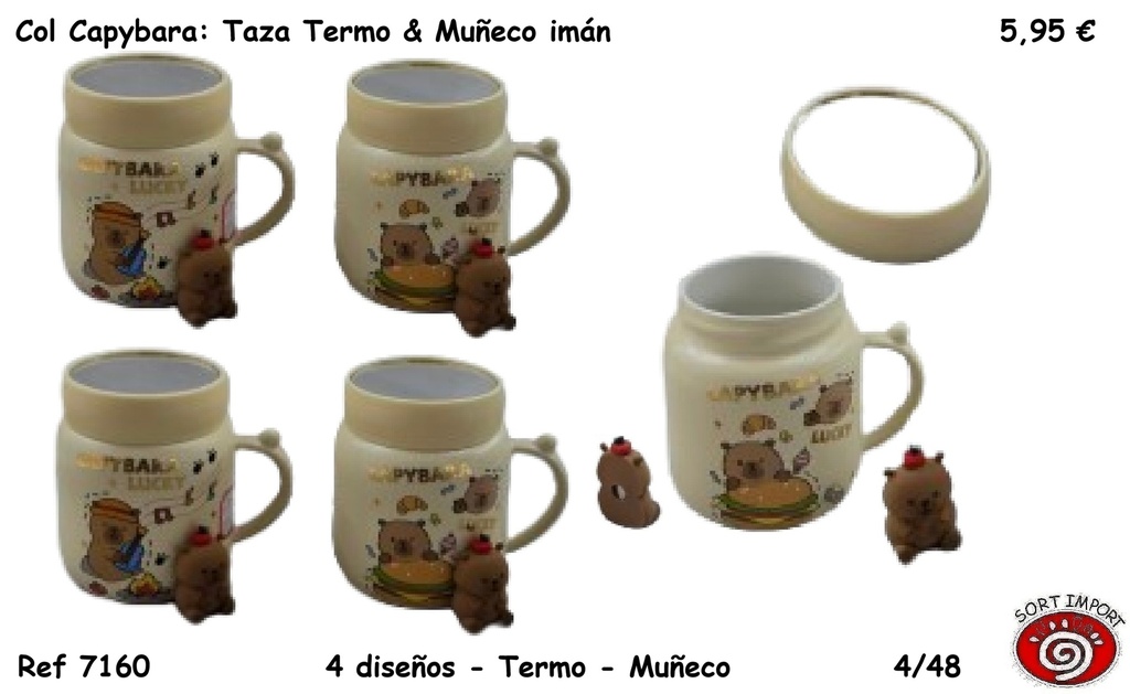 COL CAPYBARA: TERMO Y MUÑECO IMAN