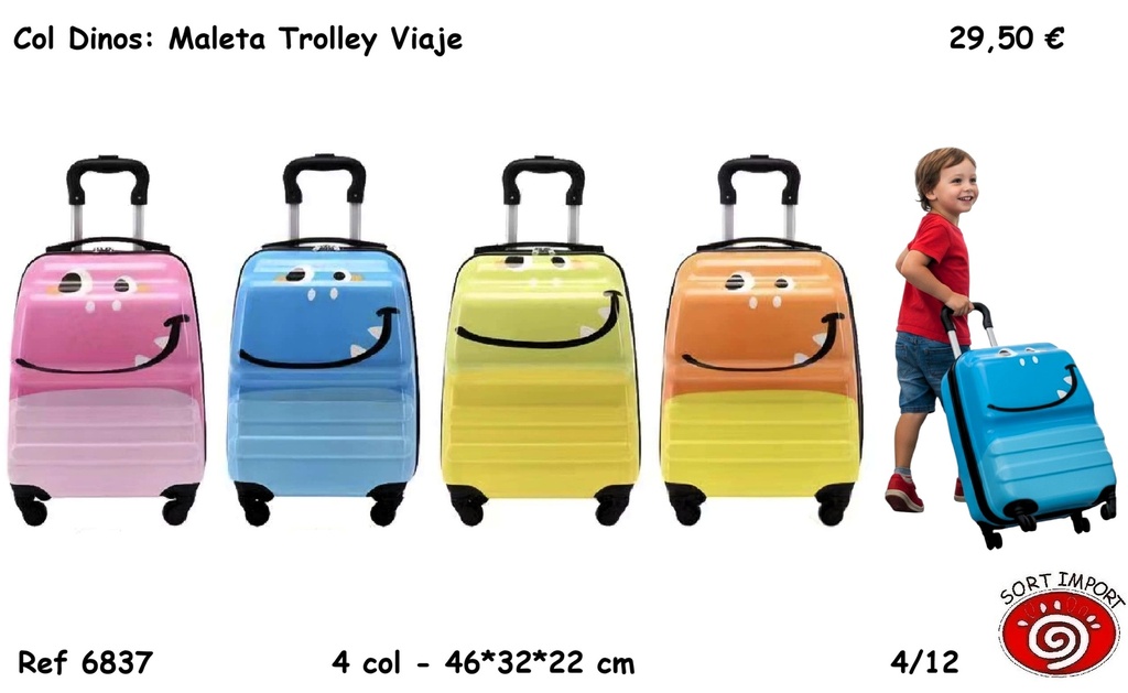 MALETA TROLLEY DE VIAJE DINOSAURIO