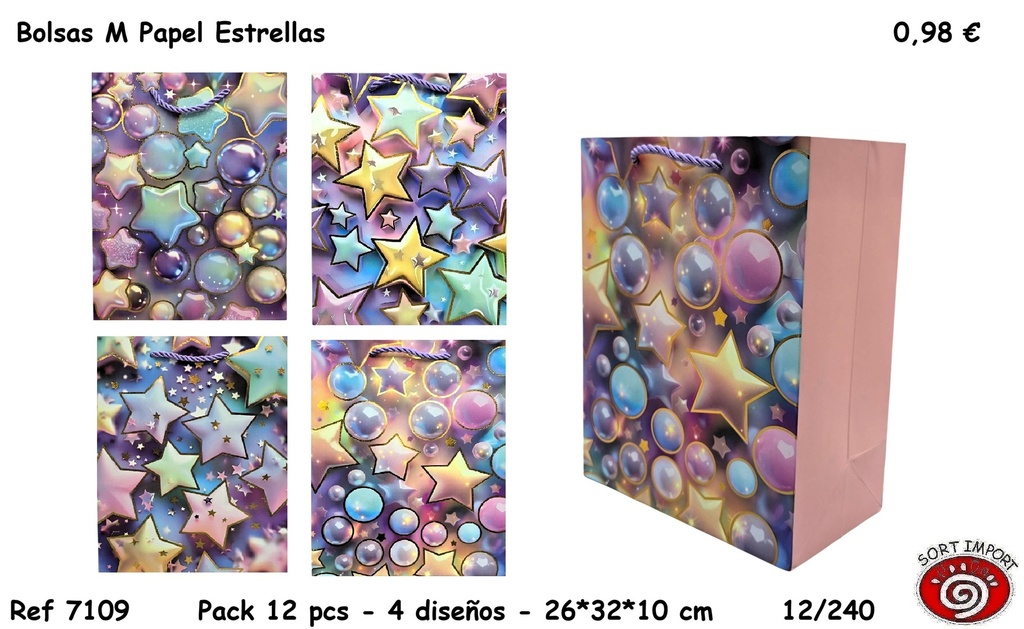 BOLSA REGALO M PAPEL ESTRELLAS