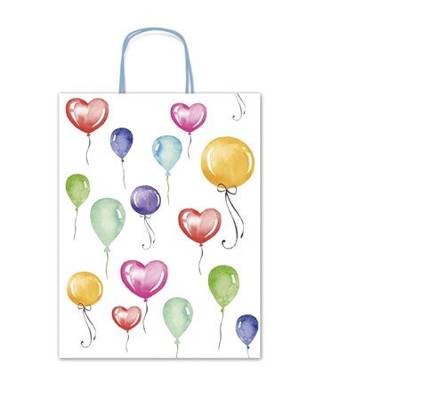 BOLSA KRAFT ALLEGRA FANTASIA GLOBOS 26X12X34CM