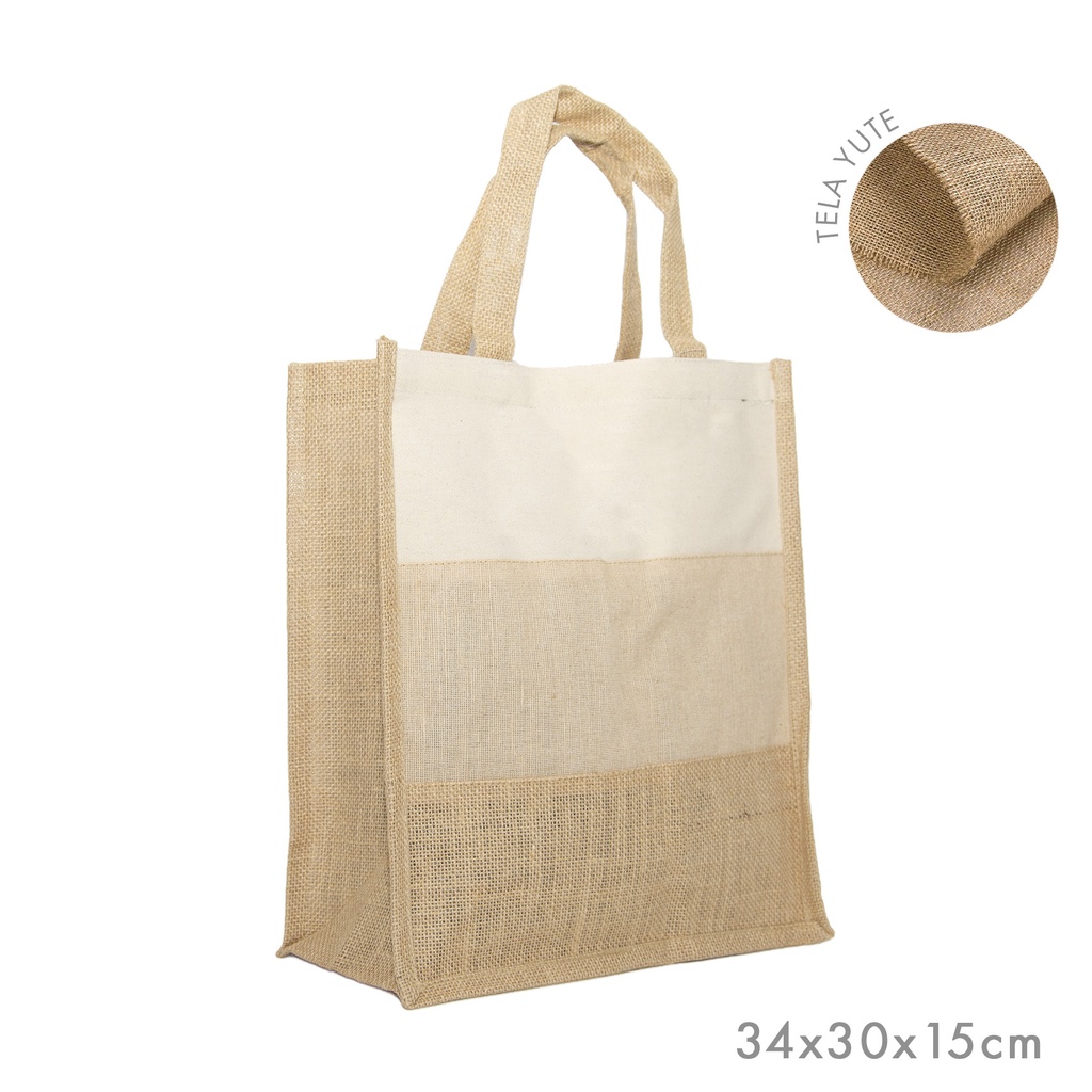 BOLSO YUTE/ALGODON 34X30X15CM