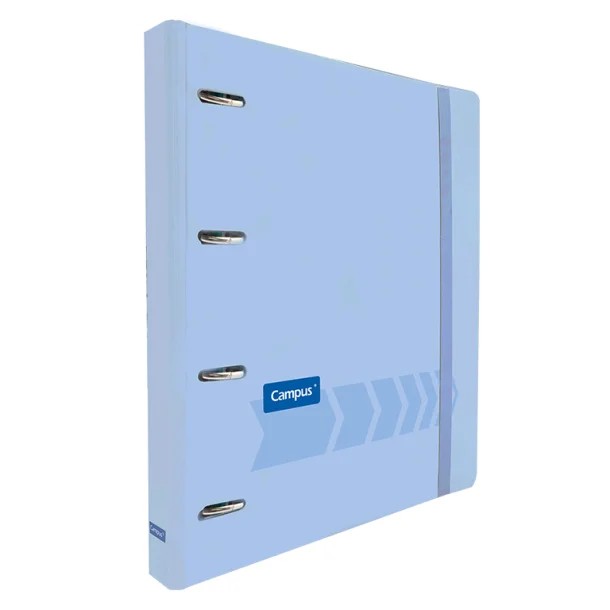 CARPETA RINGBOOK CAMPUS UNIVERSITY 4 ANILLAS+RECAMBIO AZUL PASTEL