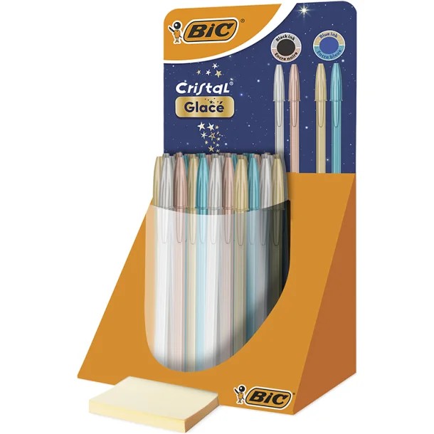 BOLÍGRAFO TINTA ACEITE BIC CRISTAL EDICIÓN GLACE EXPOSITOR 40 UD.