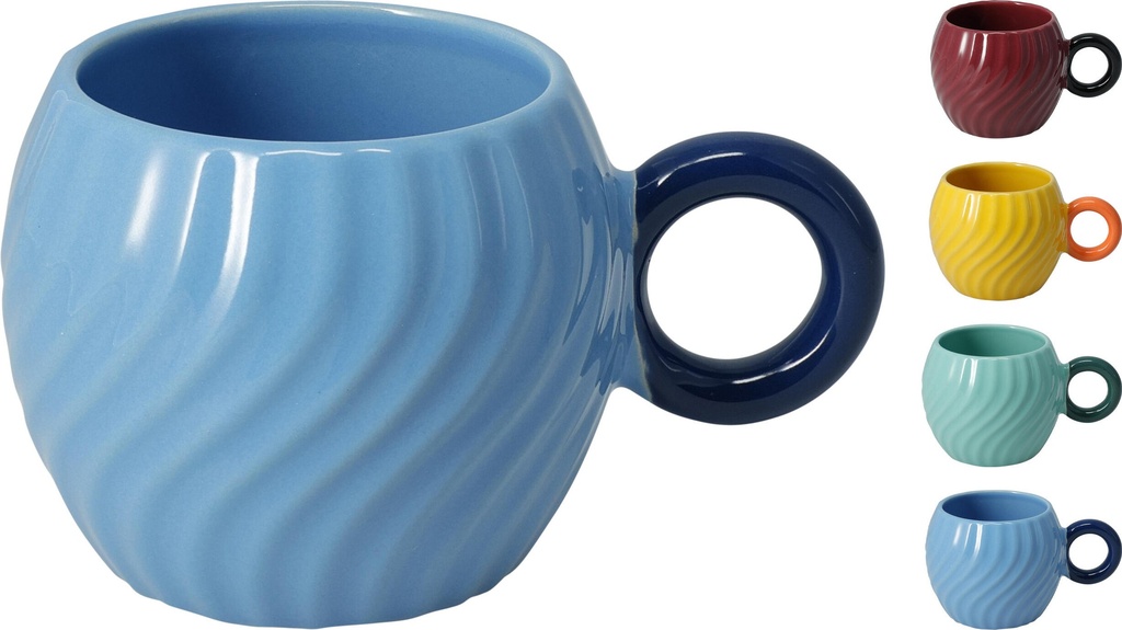 TAZA 400ML ONDAS 4COL