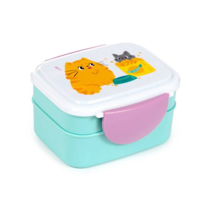 FIAMBRERA TAPER BENTO CON CIERRE EN CLIP Y CUBIERTOS GATOS BEANS & CO