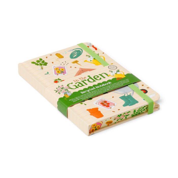 LIBRETA A6 DE PAPEL RECICLADO A RAYAS EN EL JARDIN IN THE GARDEN
