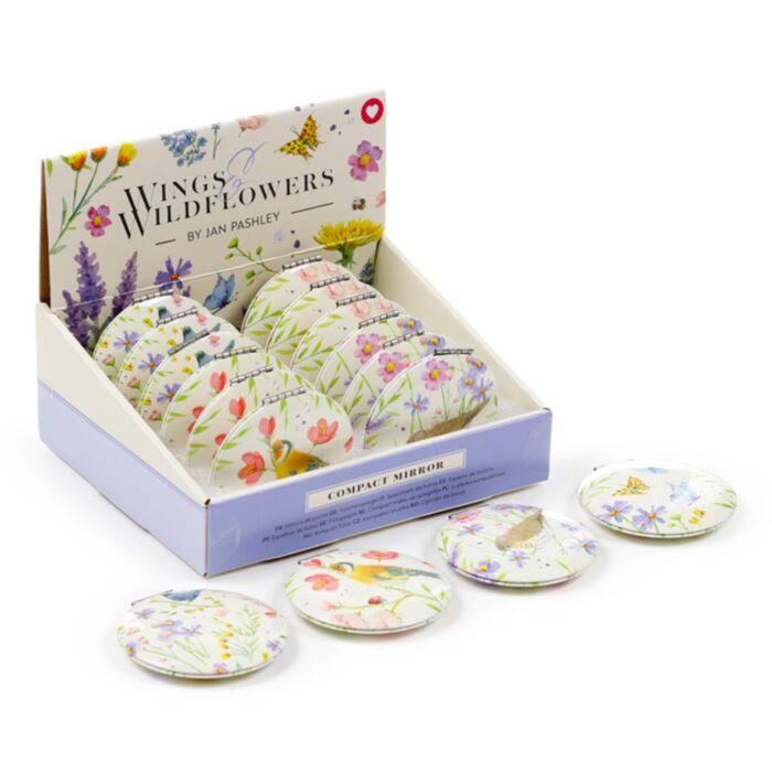ESPEJO DE BOLSILLO JAN PASHLEY WINGS & WILDFLOWERS
