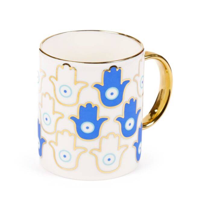 TAZA DE PORCELANA MANOS CON OJO TURCO
