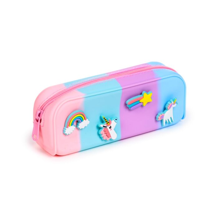 ESTUCHE DE SILICONA CON CHARMS DE UNICORNIO MAGICO