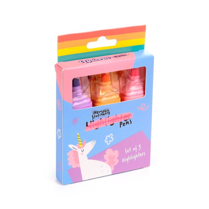 SET DE 3 SUBRAYADORES UNICORNIO MAGICO