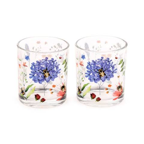 JUEGO DE 2 VASOS DE CRISTAL ABEJAS Y NECTAR