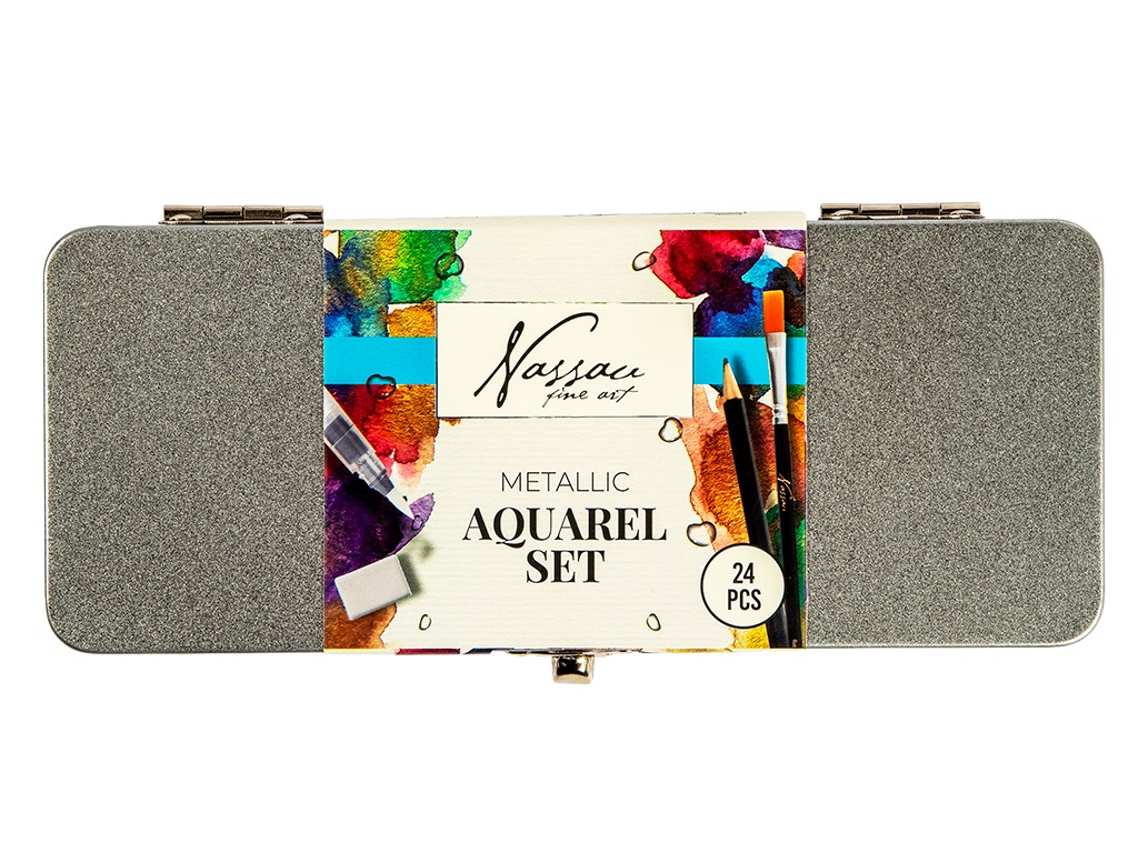 SET ACUARELA METALICO 24 PIEZAS