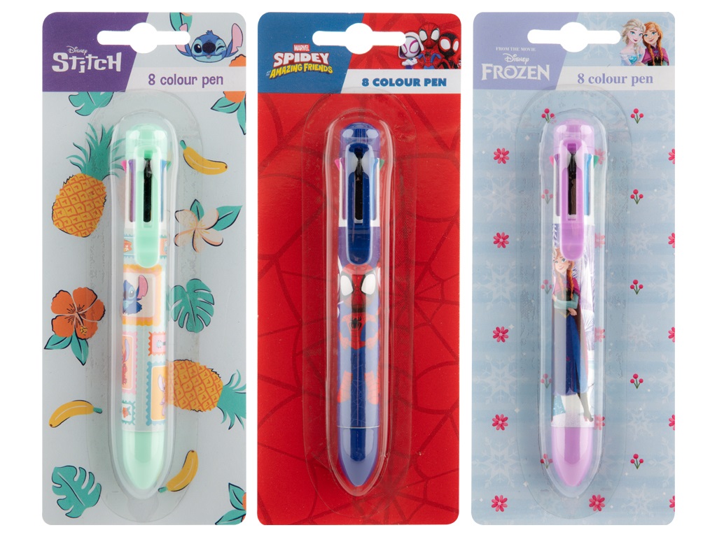 BOLIGRAFO 8 COLORES LICENCIAS