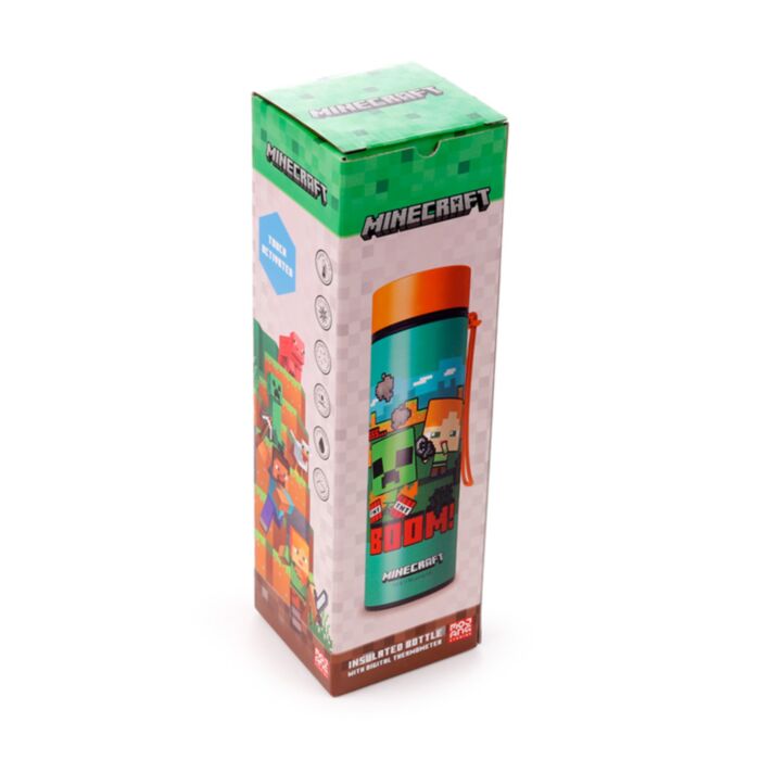 BOTELLA TERMO/TERMÓMETRO MINECRAFT BOOM 450ML