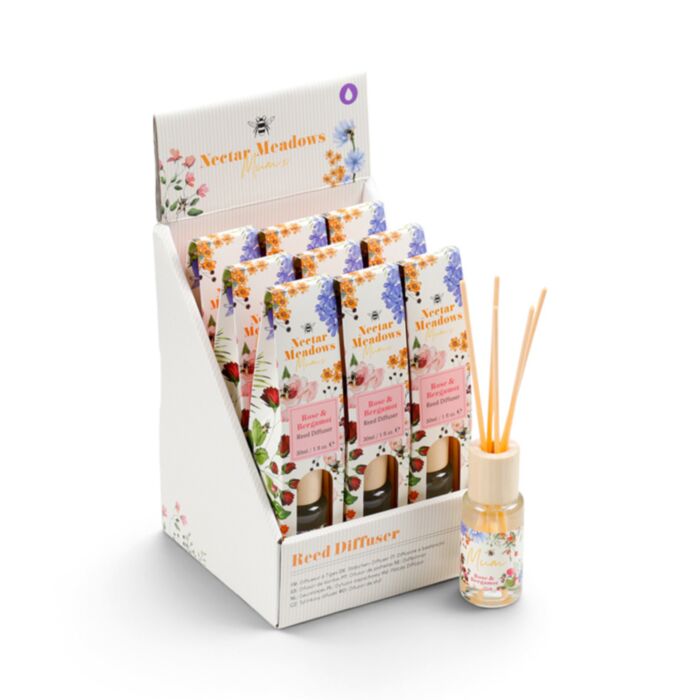 DIFUSOR DE VARILLAS ABEJAS Y NECTAR ROSA Y BERGAMOTA 30ML