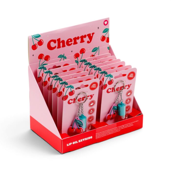 LLAVERO BRILLO DE LABIOS CEREZA CHERRY CON CHARM
