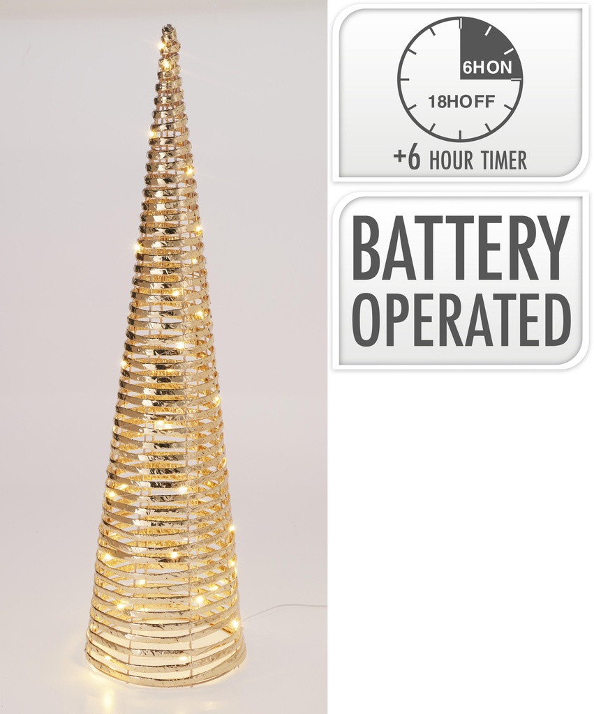 ARBOL CONO 80CM LED ORO