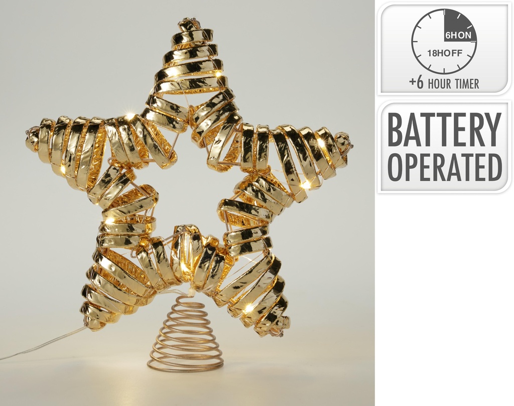 PUNTA ESTRELLA LED 28CM ORO