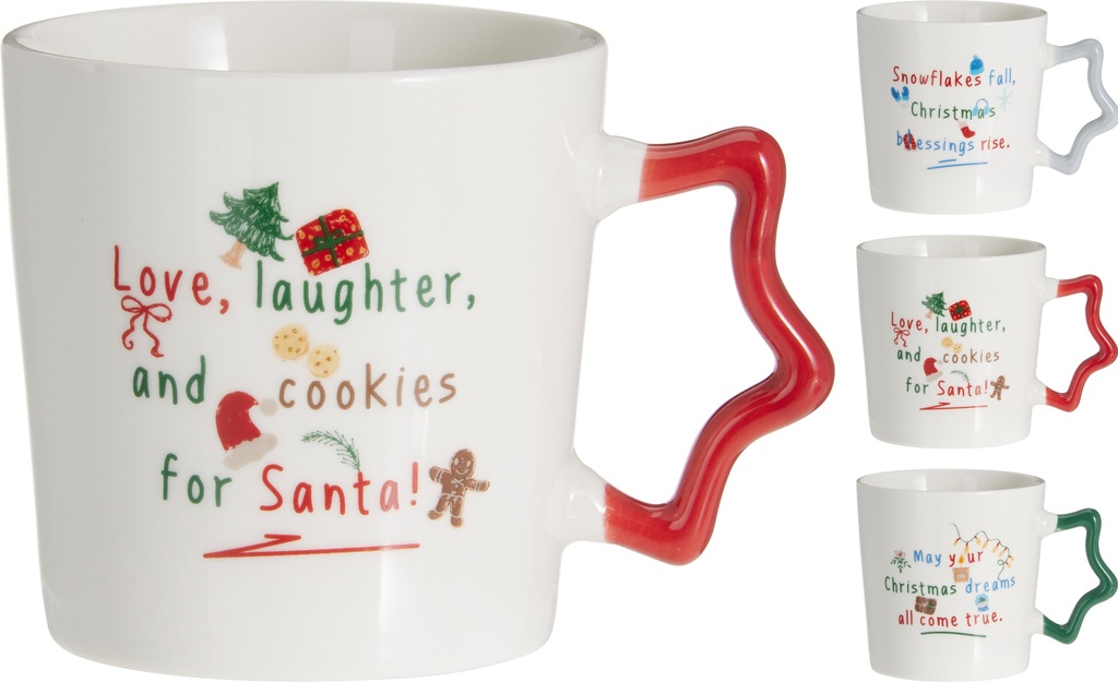 TAZA PORCELANA NAVIDAD 340ML 3MOD