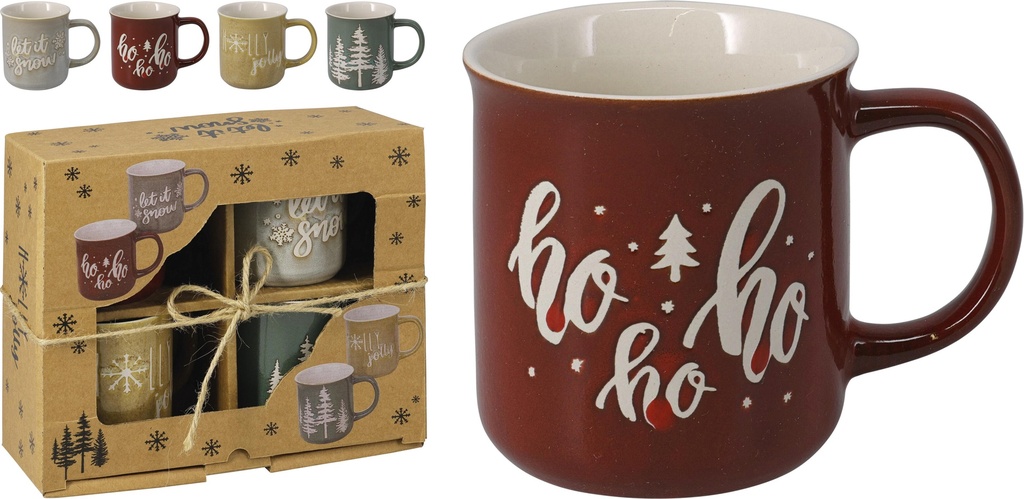 TAZA GRES SET 4U NAVIDAD