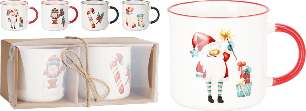 TAZA PORCELANA BONE NAVIDAD 2U