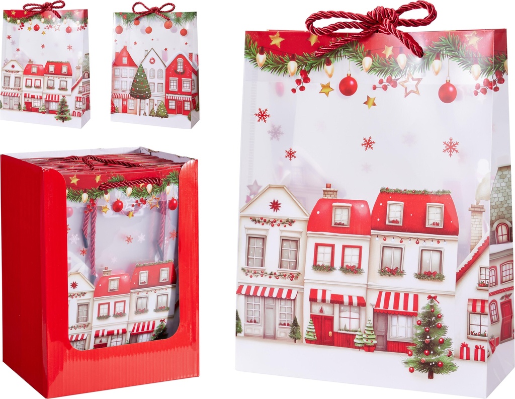 BOLSA REGALO 8X18CM TRANS. NAVIDAD