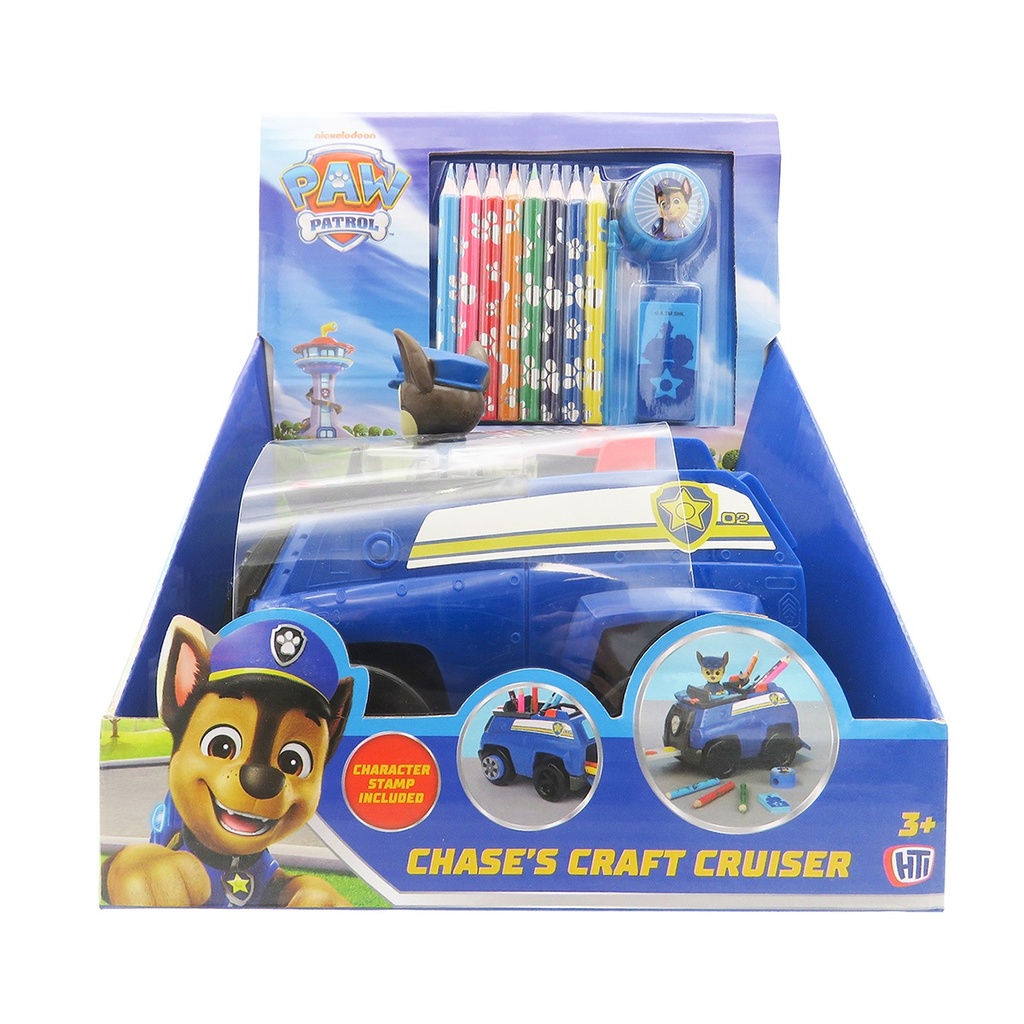 PAW PATROL COCHE DE CHASE CON ACCESORIOS PARA COLOREAR