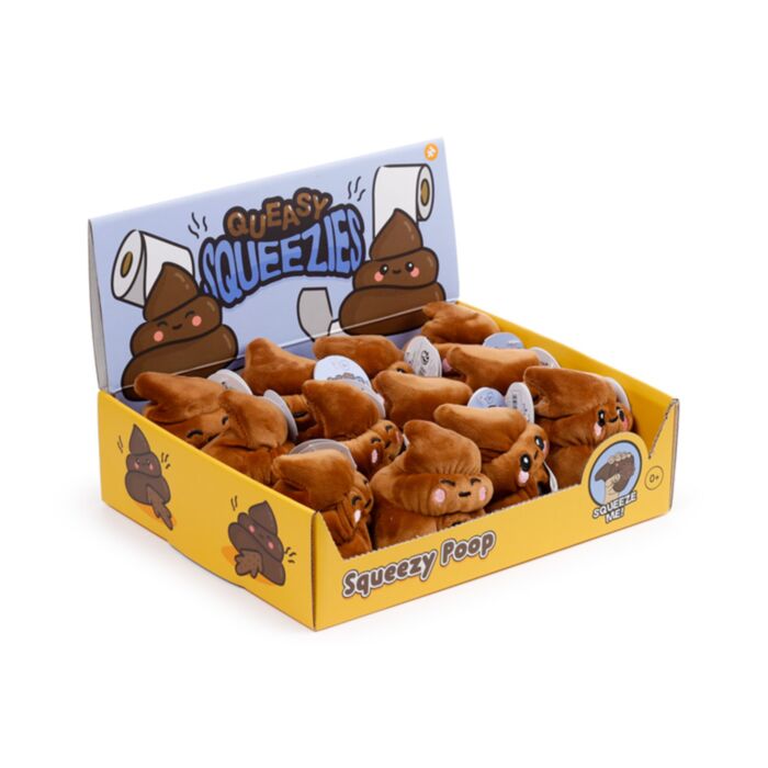 JUGUETE ESTRUJABLE DE PELUCHE QUEASY SQUEEZIES EMOTICONO CACA