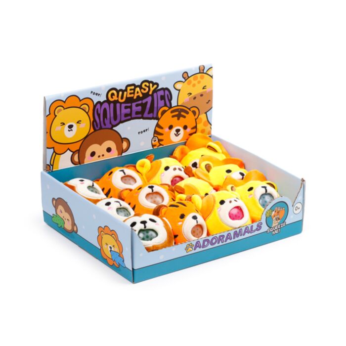 JUGUETE ESTRUJABLE DE PELUCHE QUEASY SQUEEZIES ANIMALES ADORAMALS DEL ZOO
