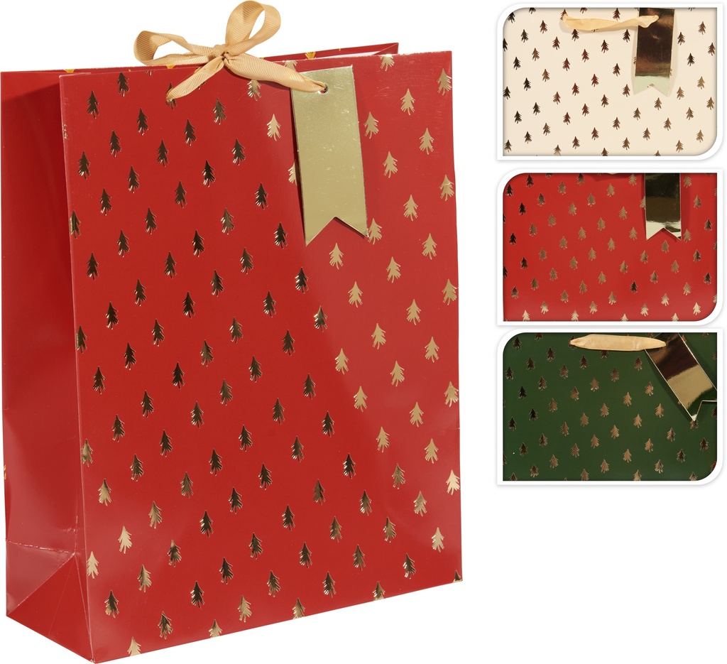 BOLSA REGALO NAVIDAD MEDIANA ARBOL 32X26CM
