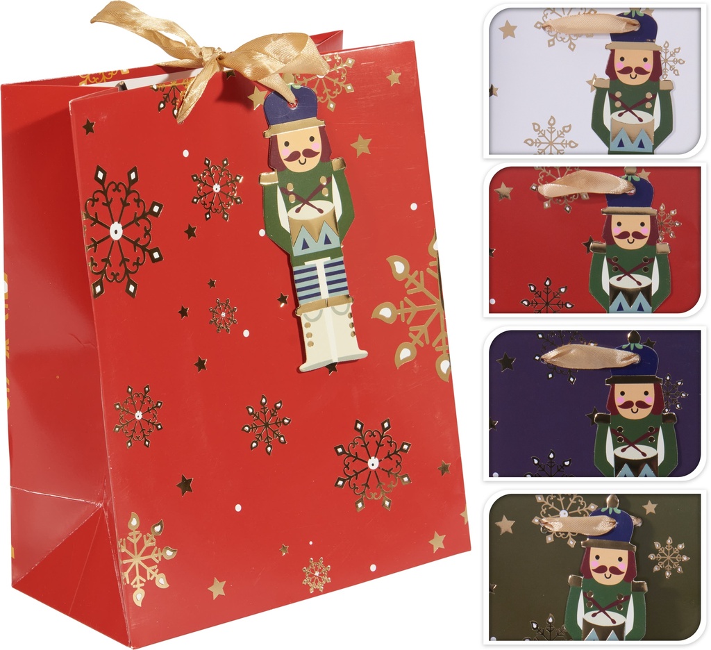 BOLSA REGALO NAVIDAD ORO 40X30CM 4SURT