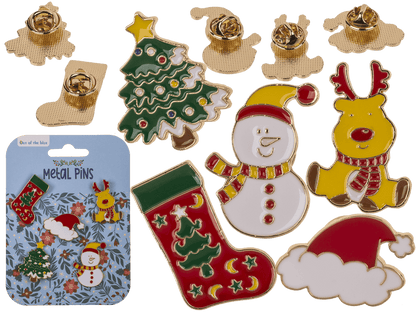 PIN DE METAL X-MAS 2 CM JUEGO DE 5 MODELOS REF: 160131