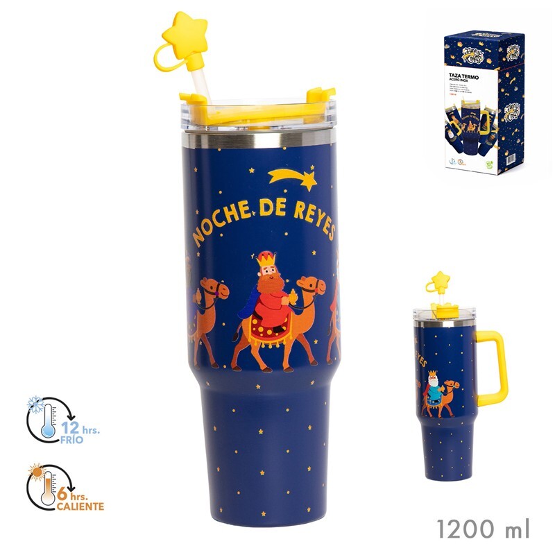 VASO TERMICO 1200ML REYES MAGOS