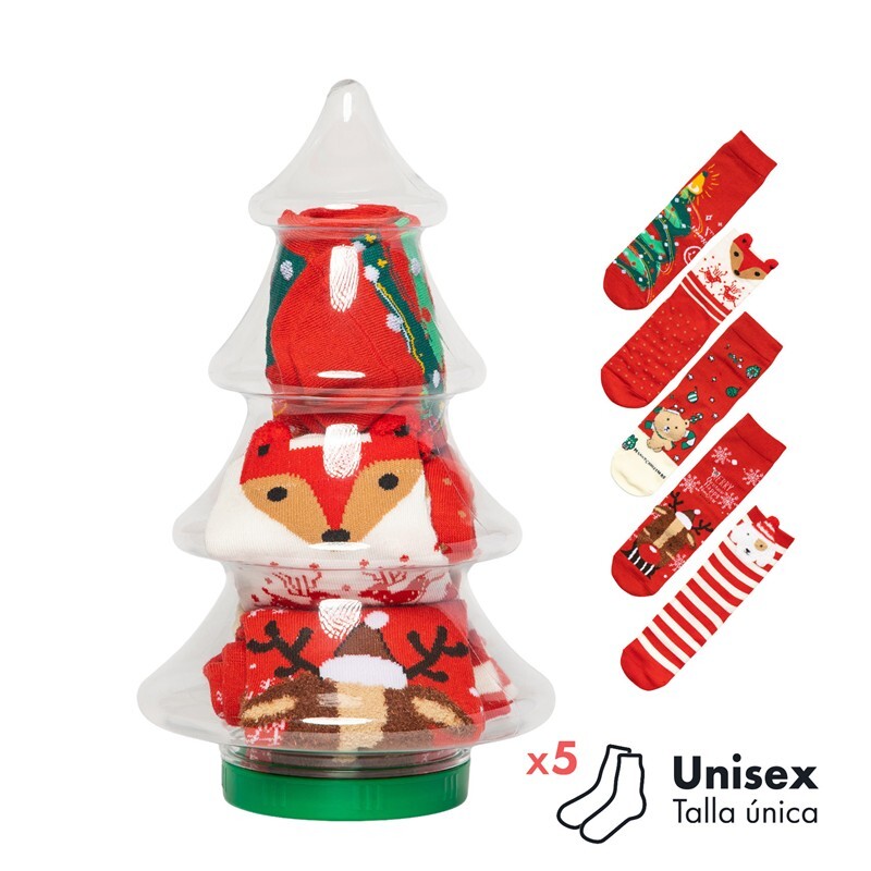 SET CALCETINES XMAS ARBOL 5 PARES