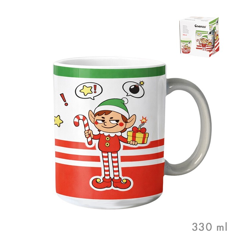 TAZA EN CAJA REGALO ELFO TRAVIESO