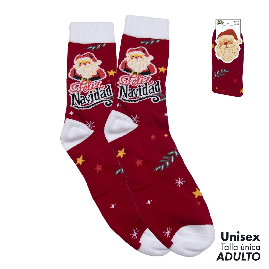 CALCETINES ADULTO T.UNICA P.NOEL FELIZ NAVIDAD