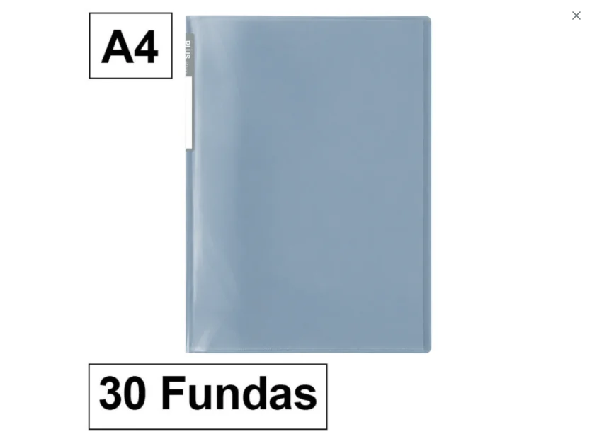 CARPETA PLUS OFFICE 6010 A4 PLASTICO 40 FUNDAS AZUL GRISACEO