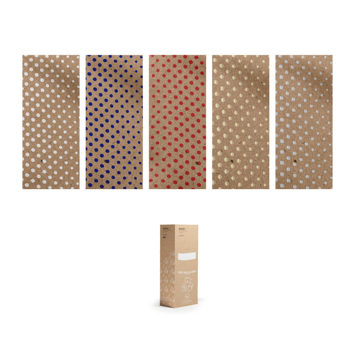 EXP 50 ROLLOS PAPEL REGALO 0,7X2M PUNTOS COLOR SURTIDO