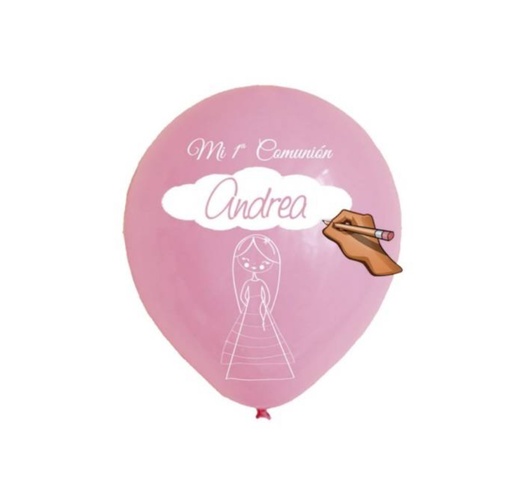 [881202] 12 GLOBOS COMUNION NIÑA 41678