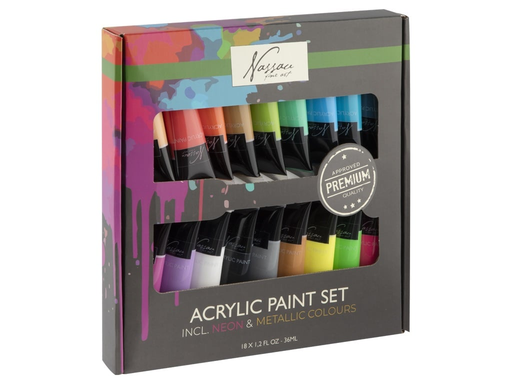 [880308] PINTURA ACRILICA 36ML 18COL C/NEON AR0701/22GE