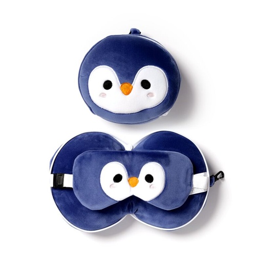 [000720] ALMOHADA VIAJE C/CREM.Y ANTIFAZ PINGÜINO