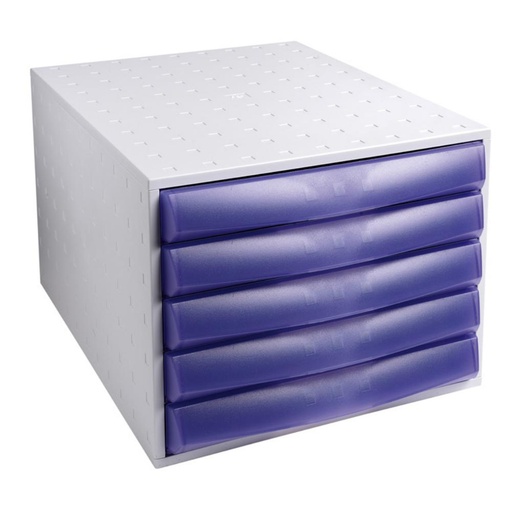 [180913] ARCHIVADOR 5CAJ.GRIS/MORADO